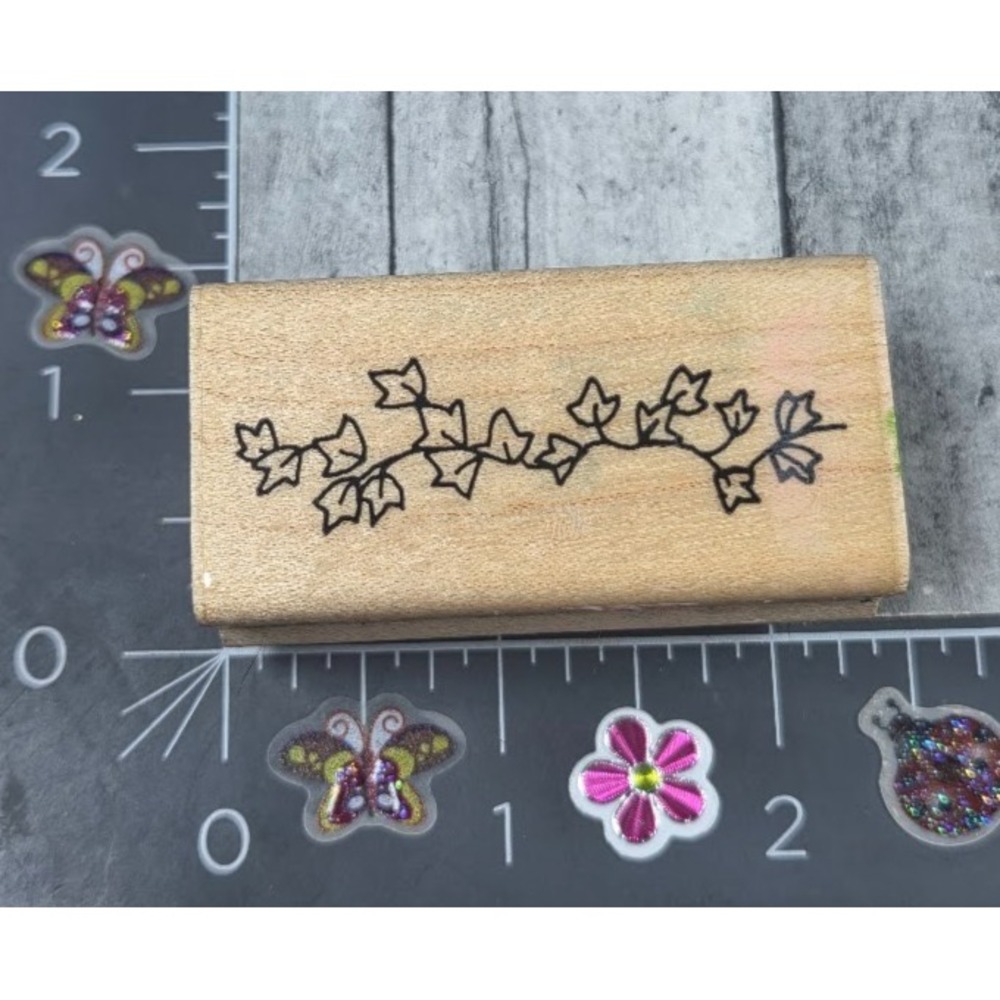 JRL Design Tiny Ivy F163 Leafy Border Rubber Stamp Wood #N91